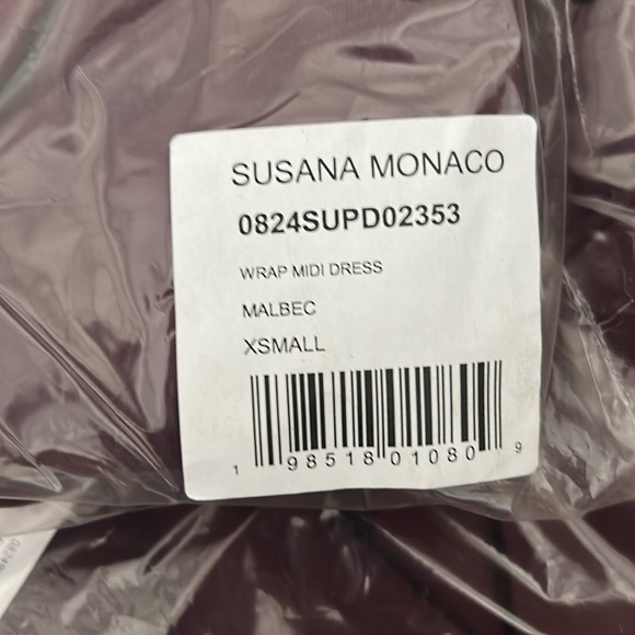 Susana Monaco Burgundy Midi Dress - Picture 5 of 7